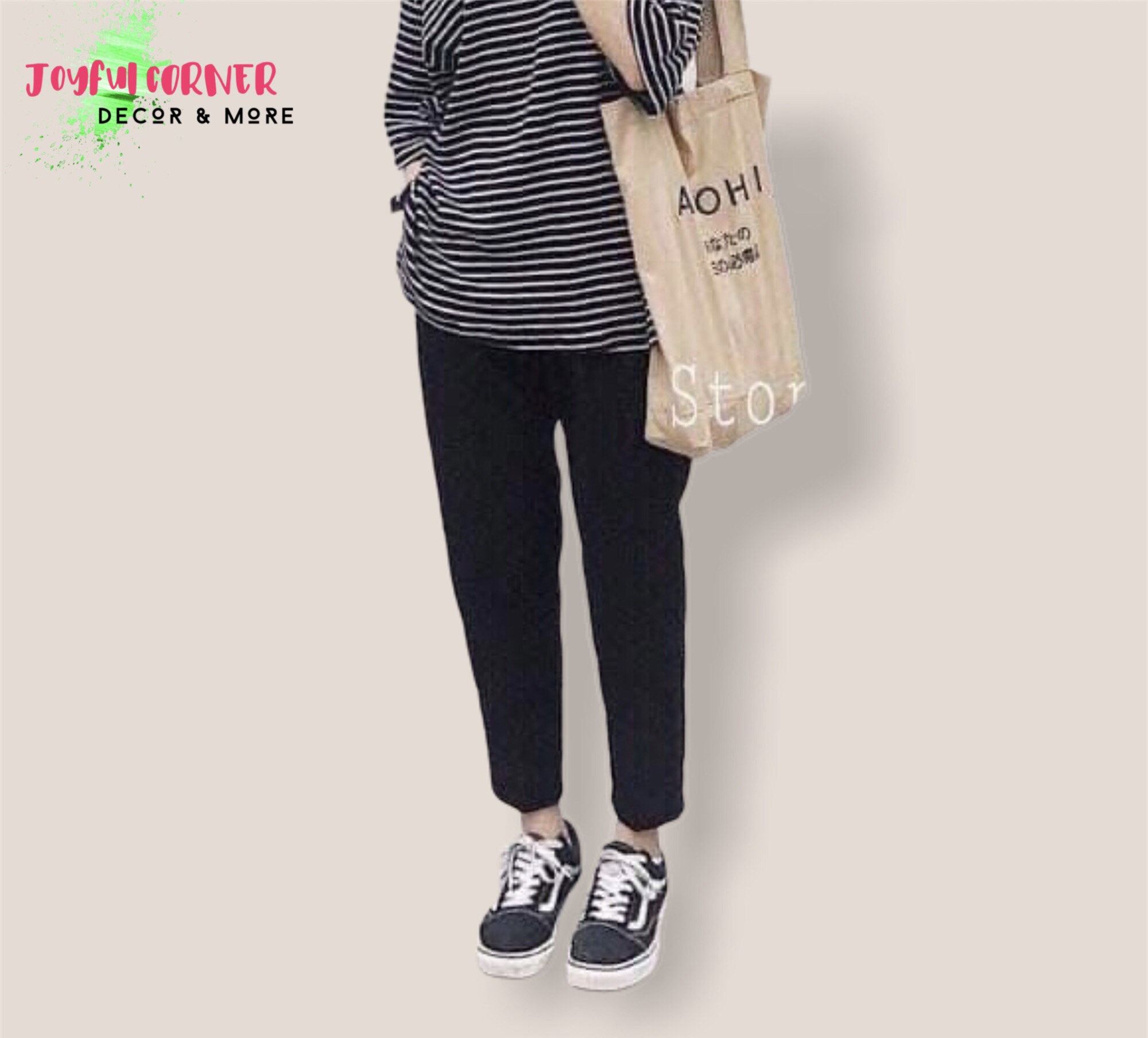Quần baggy nữ form nhò phong cách đơn giản
