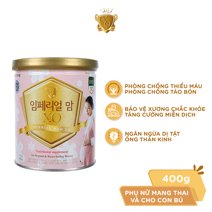 [Date T6.2026] Sữa Bột XO MOM 400g Bổ Sung Dinh Dưỡng Cho Mẹ Bầu Trước Và Sau Sinh
