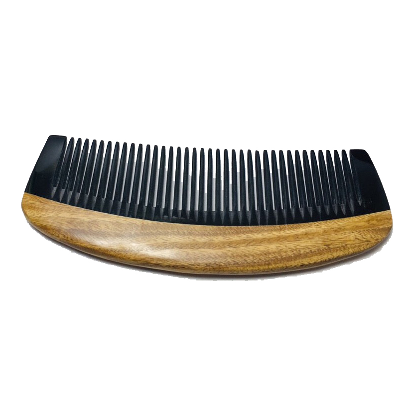 Lược gỗ bách xanh mix sừng trâu châu phi - chống tĩnh điện, tốt cho mái tóc, không hại da đầu - thương hiệu làng tôi