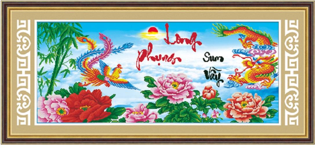 [HCM]Tranh thêu chữ thập Long phụng sum vầy DLH-222971