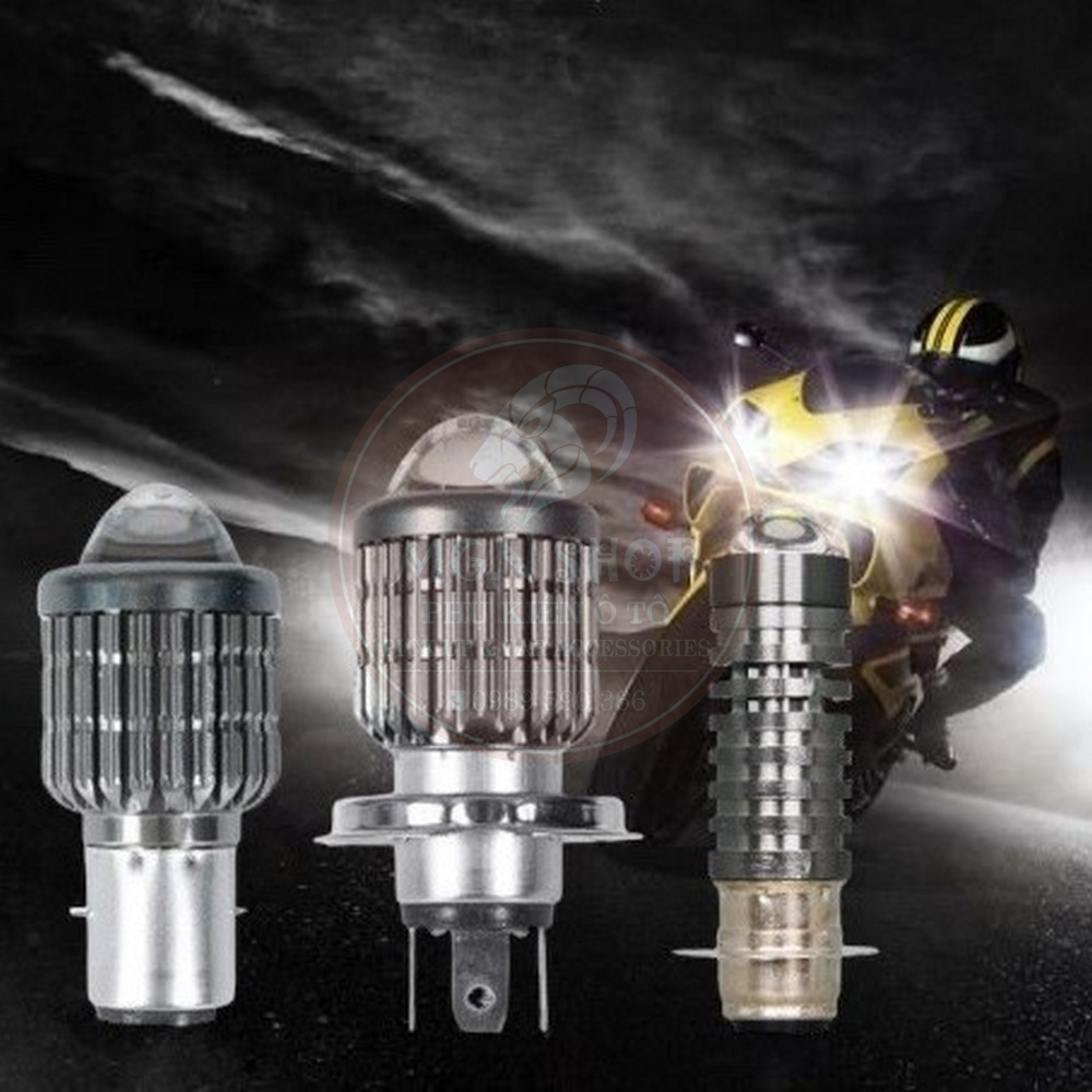 [đèn led thấu kính] [30w] [h4/hs1 h6/ba20d p15d] dành cho xe máy