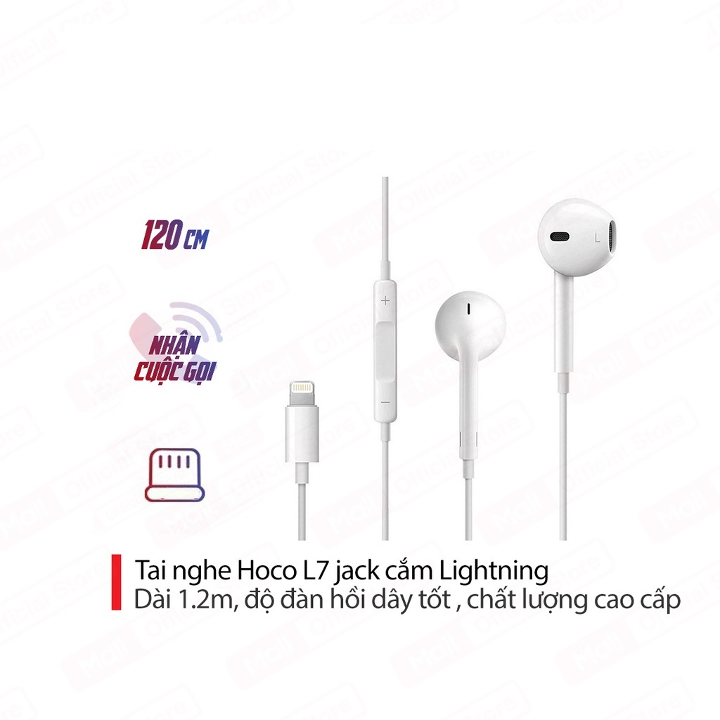 Tai nghe nhét tai Hoco M1 Pro L7 chân Lightning cho Iphone 7 8 X 11 12 13