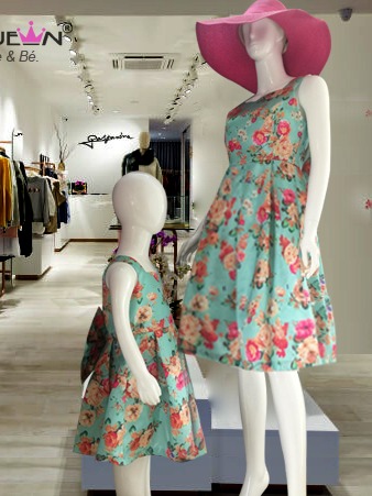 Đầm Đôi Mẹ và Bé dạo phố, dự tiệc, shopping Xuất khẩu. (Giá 1 san phẩm)
