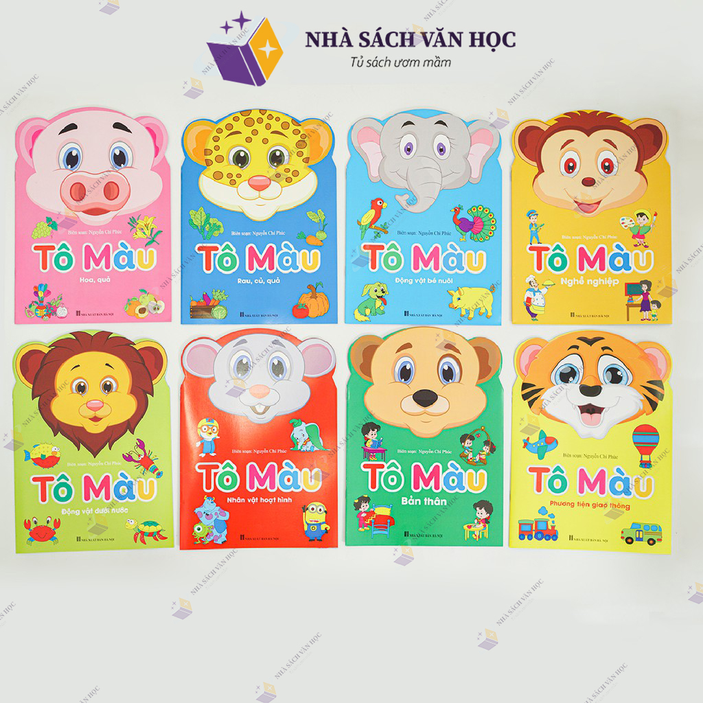 Sách bé tô màu 8 chủ đề bộ 8 quyển tô màu gấu