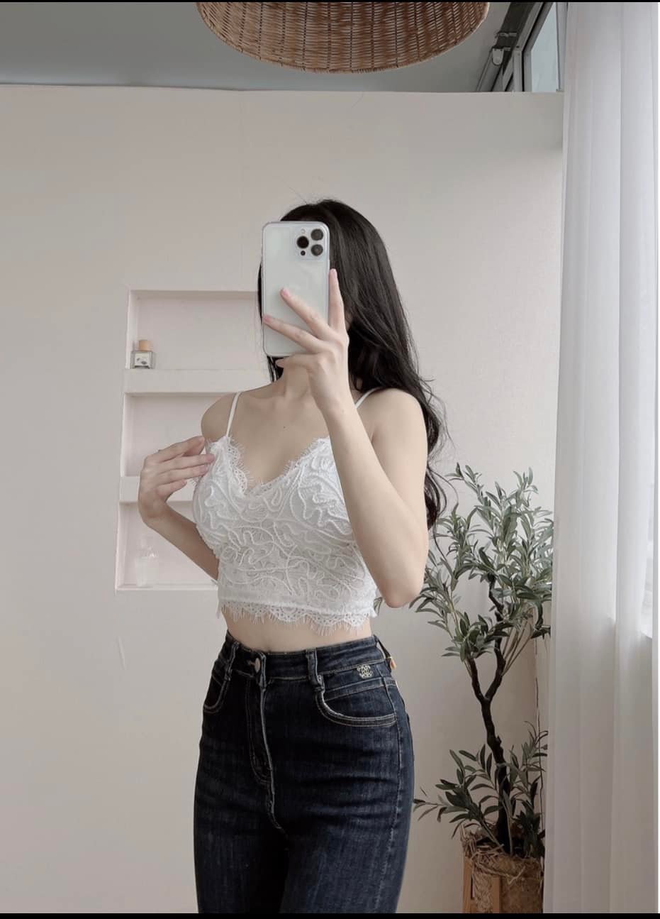 Áo Bra ren hai dây viền ren