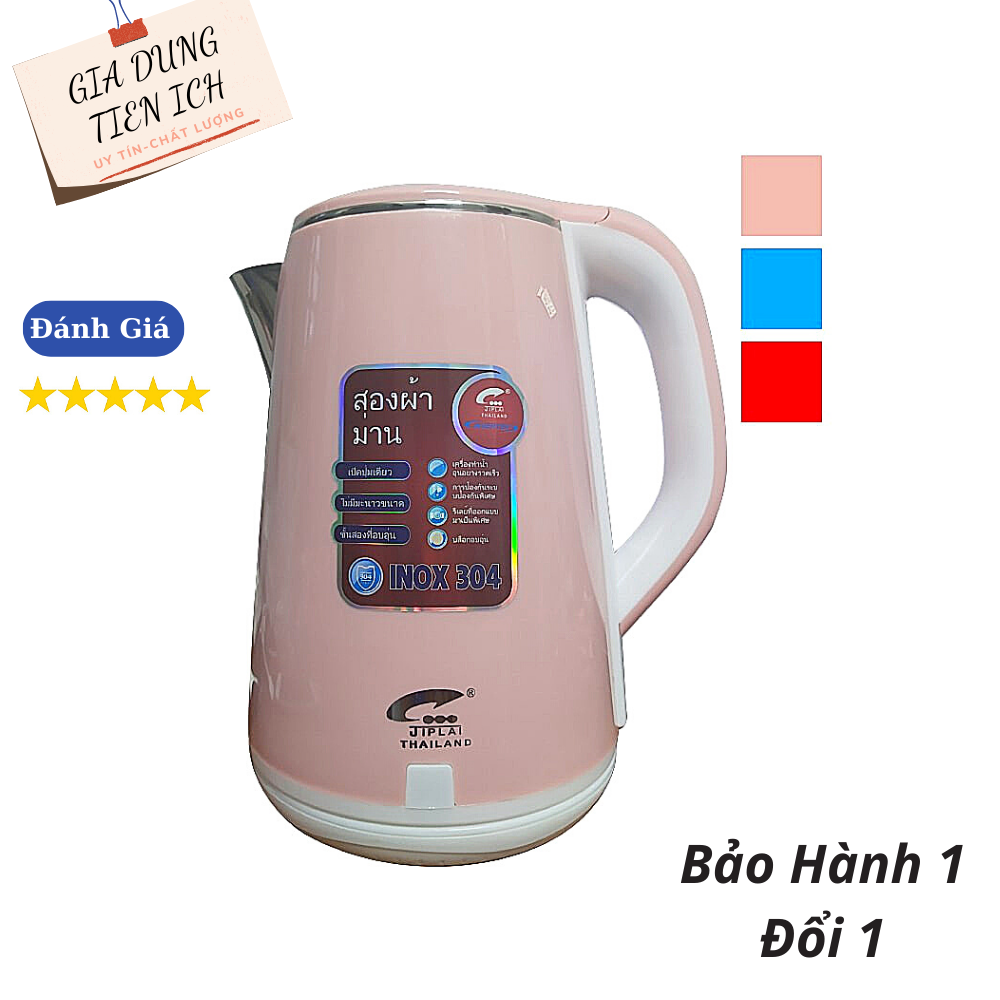 Ấm Siêu Tóc Ziplai Thái Lan Dung Tích 2.5L - Ấm Siêu Tốc 2 Lớp Cách Nhiệt Thiết Kế Sang Trọng,Ấm Siêu Tốc,Ấm Đun Nước,Bình Đun Nước