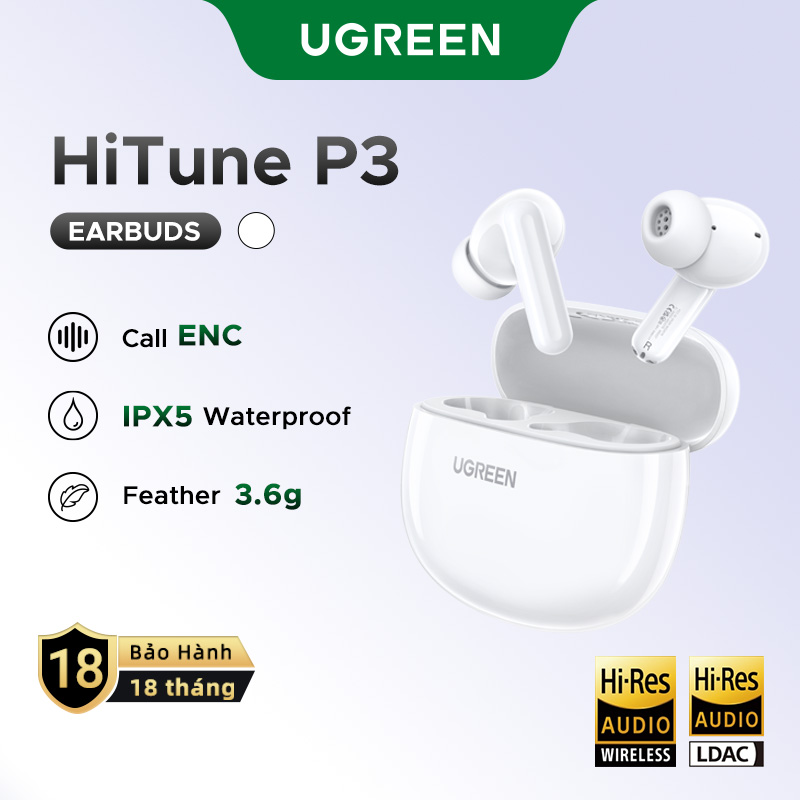  Tai nghe Bluetooth Không Dây UGREEN Hitune P3 Bluetooth 5.4 Wireless Earphone for iPhone 15 Pro Max Samsung S24 S23 Ultra Model:45110 