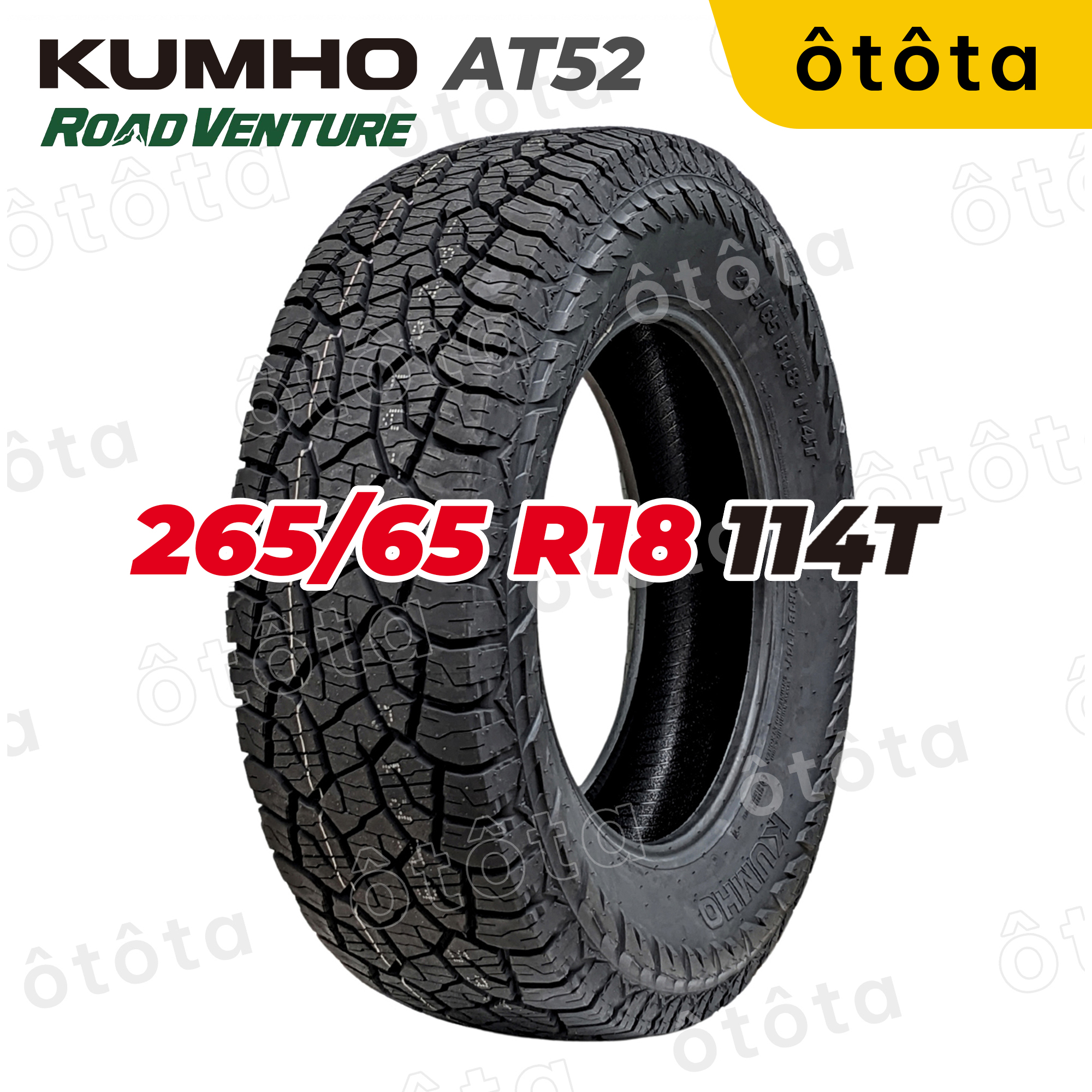 Lốp ô tô Kumho Road Venture AT52 – 265/65 R18 114T – Chính Hãng BH 5 năm (265/65R18, 265 65 R18)
