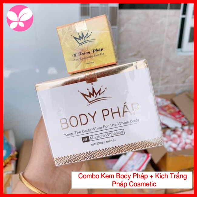 Kem Body Pháp Hương Nước Hoa 250g - Combo Kem body Pháp Cosmetic + Kích Ủ trắng Pháp Chính hãng