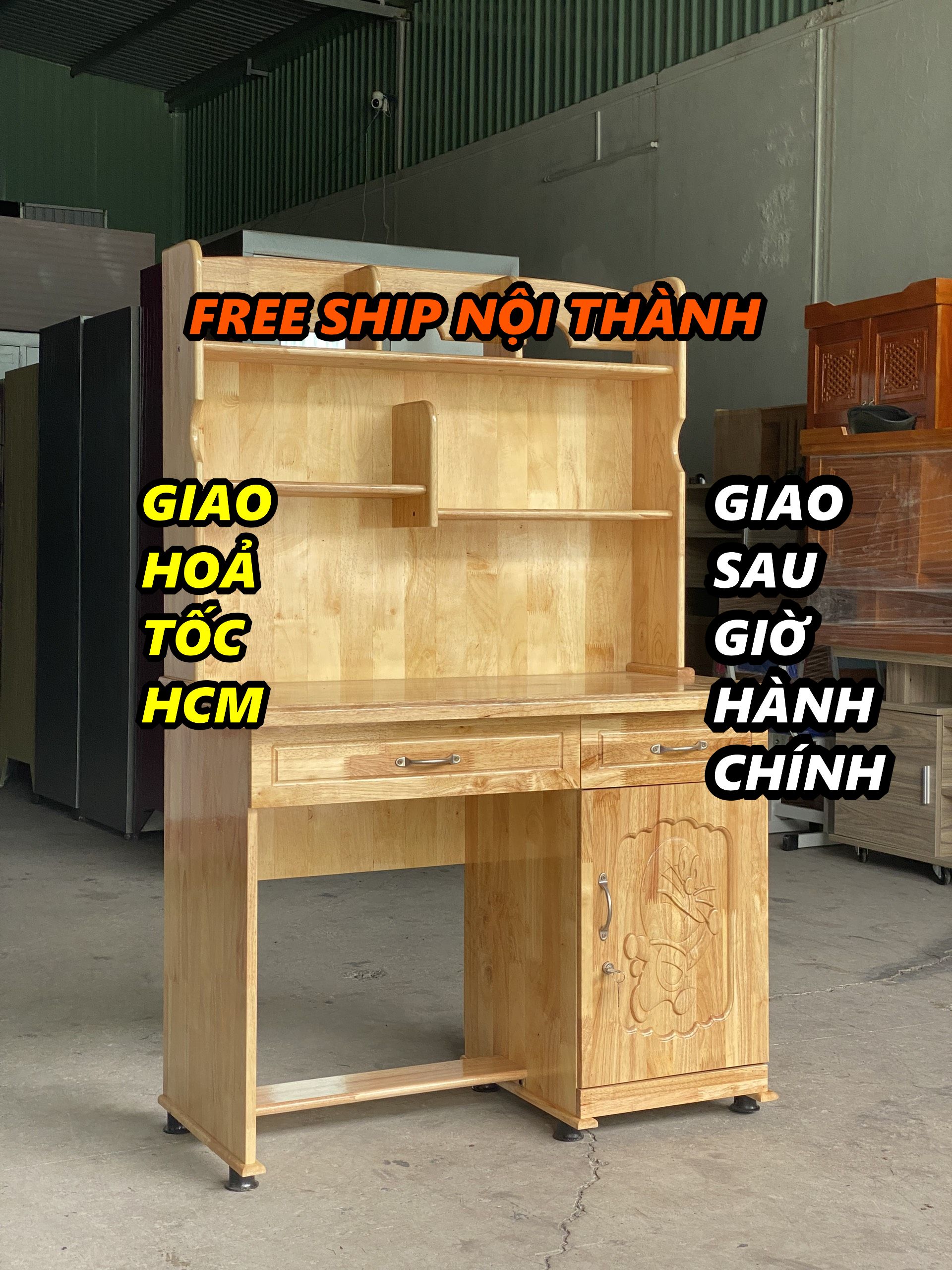 Bàn học gỗ thông tự nhiên