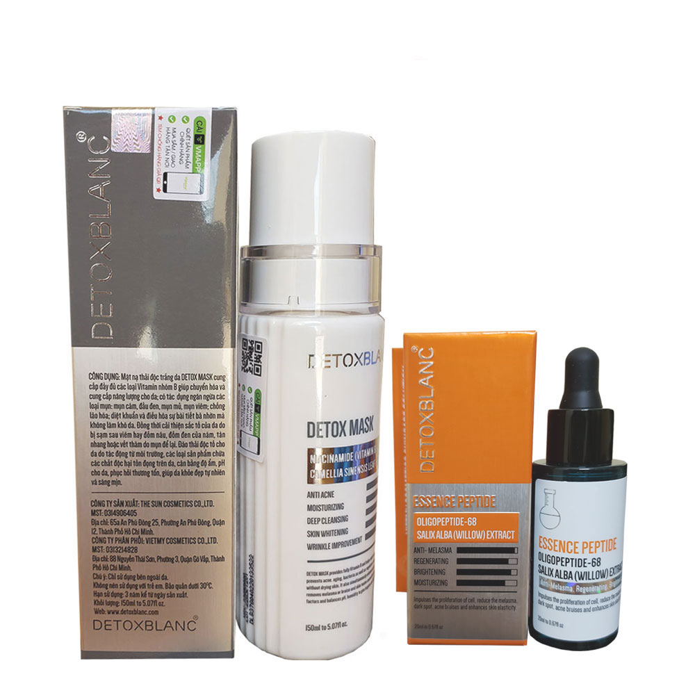 Combo Serum tri nám 20ml và Mặt nạ thải độc tốc dưới da DetoxBlanc