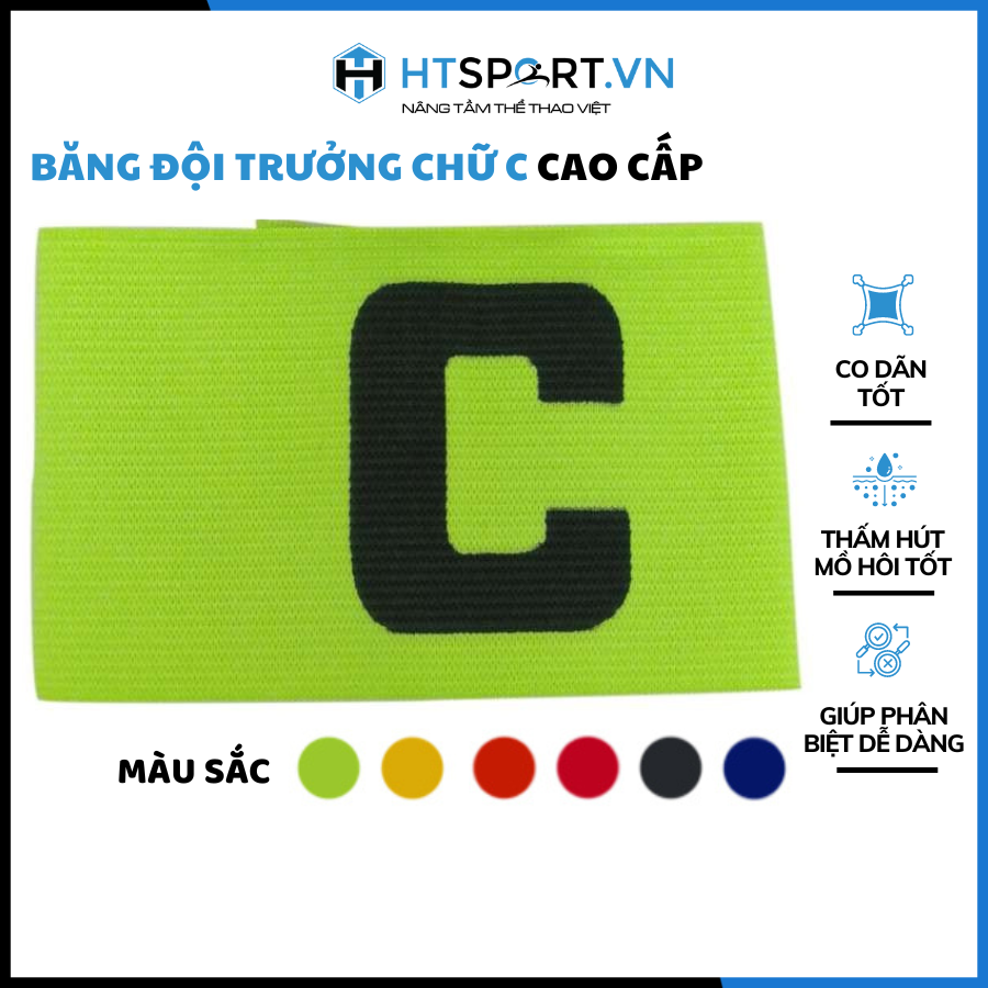 Băng đội trưởng chữ c nhiều màu cao cấp