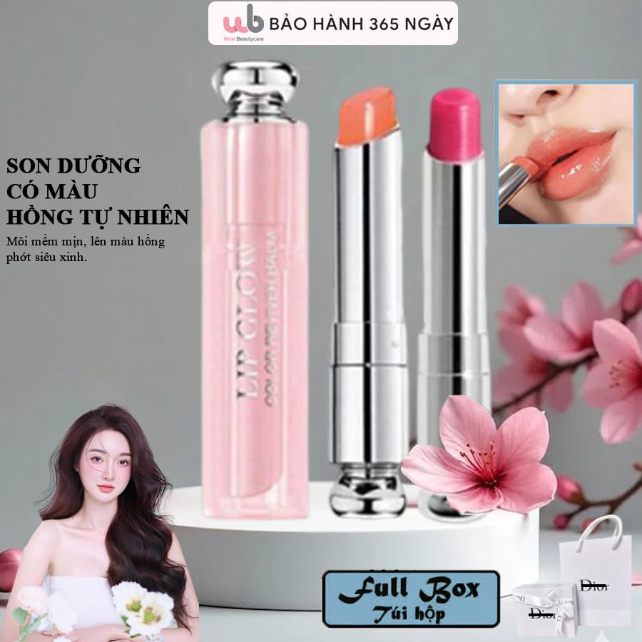  Full màu son dưỡng Dior Addict Lips Glow,full box túi + hộp,cập nhật thêm những màu son mới,Giúp môi mịn màng. 
