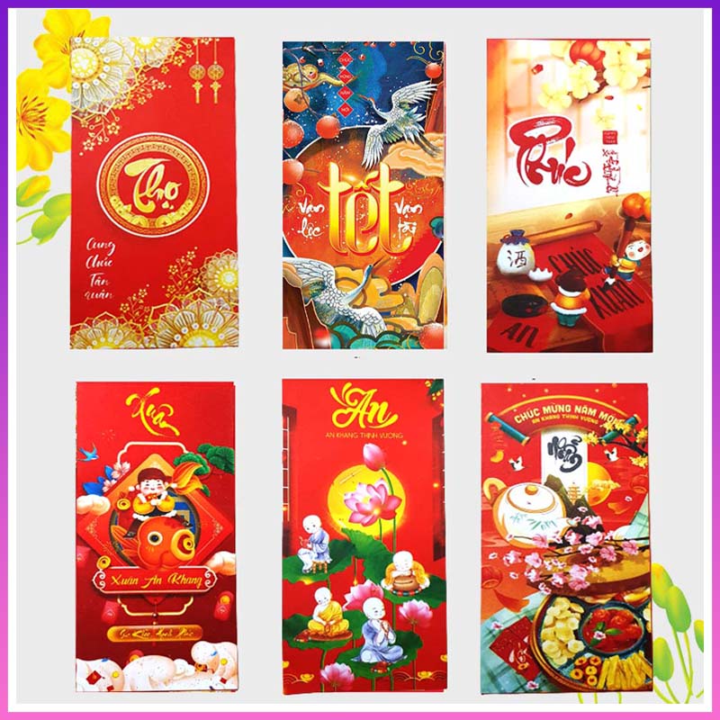 [Giấy Dày Đẹp] 50 Bao Lì Xì Tết Quý Mão 2023 Nhiều Mẫu Đẹp Giấy Loại 1 Dày Đẹp, Giao Mẫu Ngẫu Nhiên