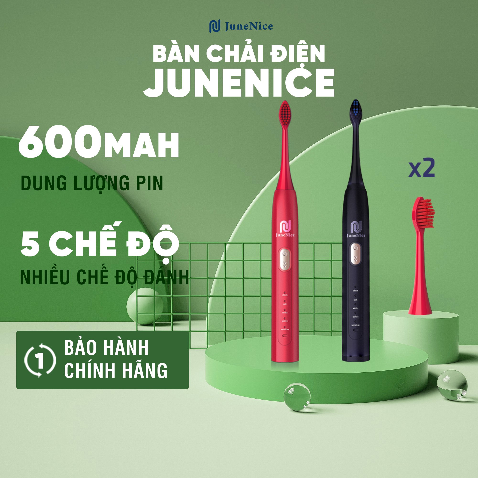 Bàn chải đánh răng điện, bàn chải đánh rang chạy điện cắm sạc usb JN June nice với 5 chức năng khác nhau giúp bạn điều chỉnh đơn giản