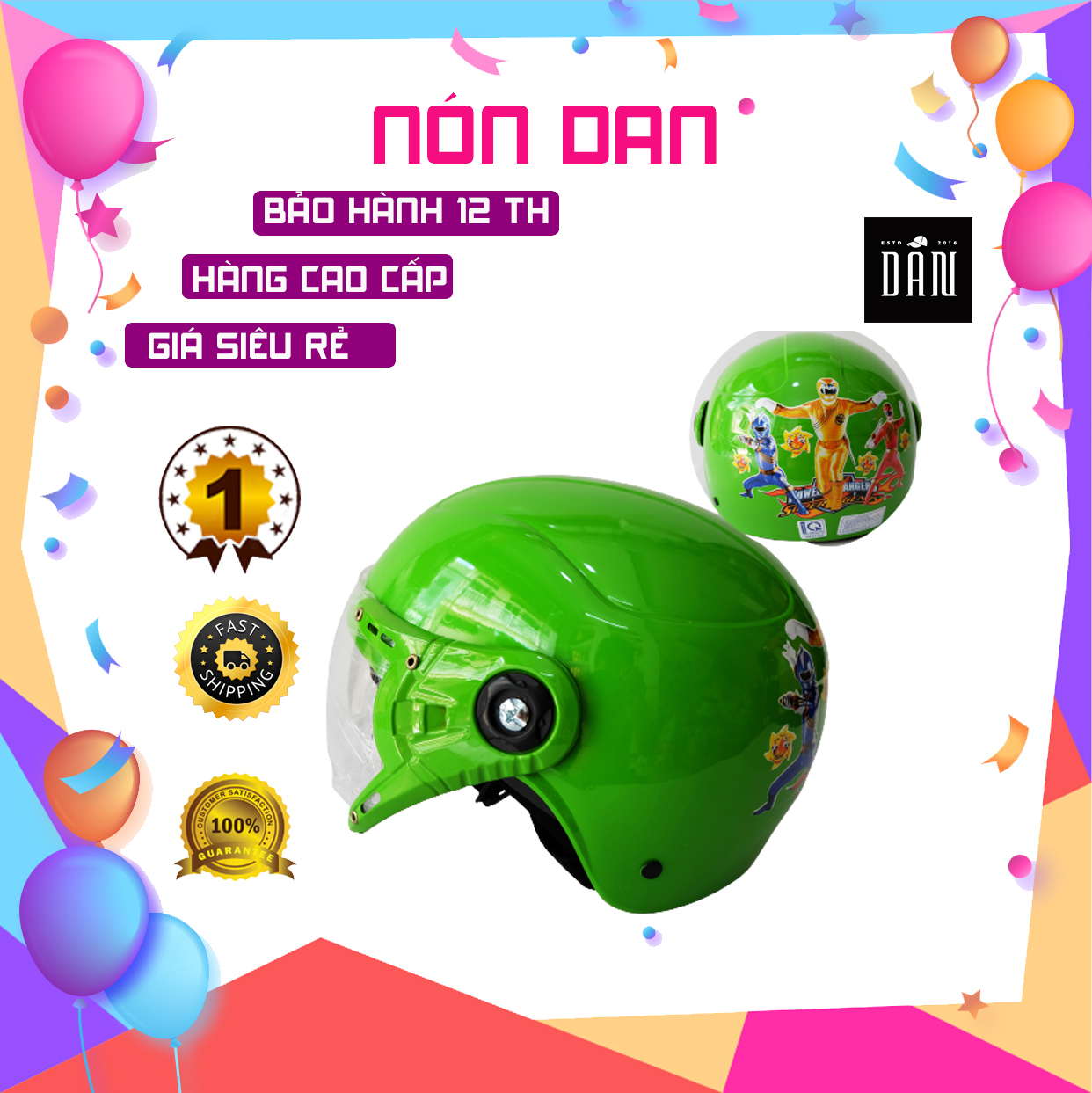 Mũ/nón bảo hiểm trẻ em có kính cao cấp