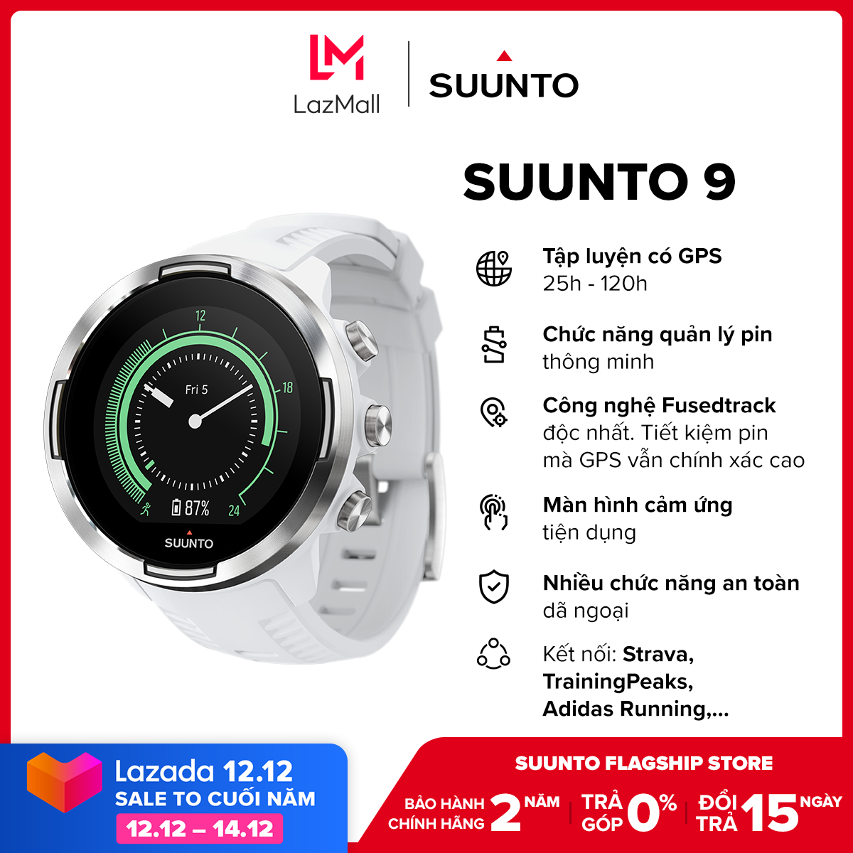 Suunto 9 - đồng hồ thể thao định vị gps baro kính sapphire