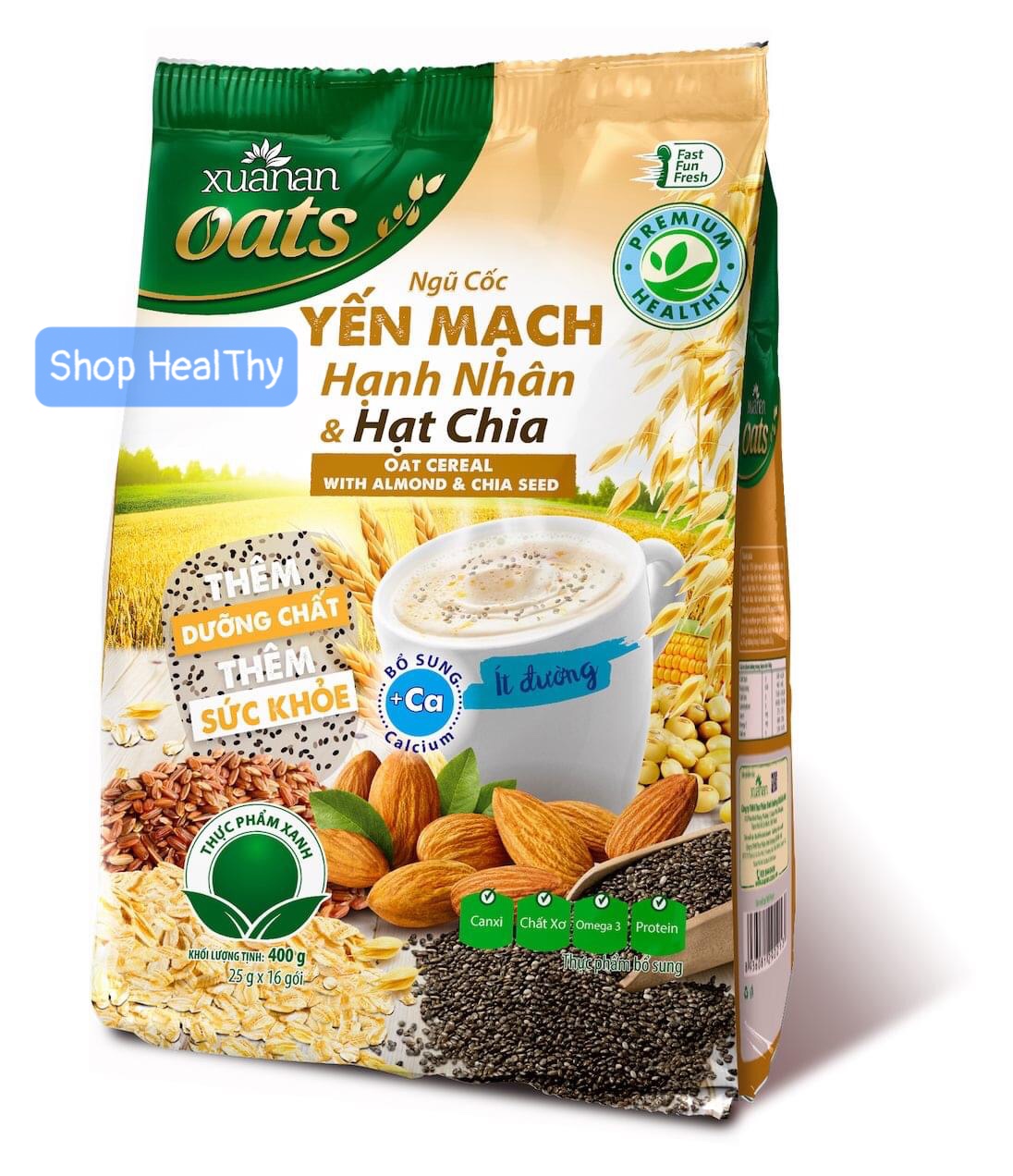 [DATE MỚI] Bột Ngũ Cốc Y.M Hạnh Nhân Hạt Chia Xuân An Gói Gói 400gr - Giảm Giá Ko Tặng KM