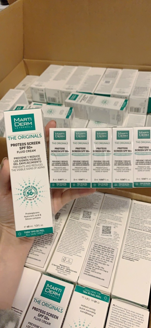 Kem Chống Nắng Phổ Rộng Ngừa Lão Hóa, Nám Da MartiDerm The Originals Proteos Screen SPF50+ Fluid Cream