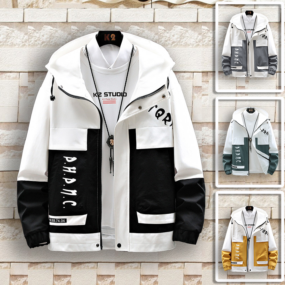 Áo Khoác Nhẹ Nỉ Nam Khoá Kéo Có Mũ Trùm Đầu Phong Cách Hàn Quốc Basic Hot Trend 2020 Thời Trang 4HER AO KHOAC NAM 133