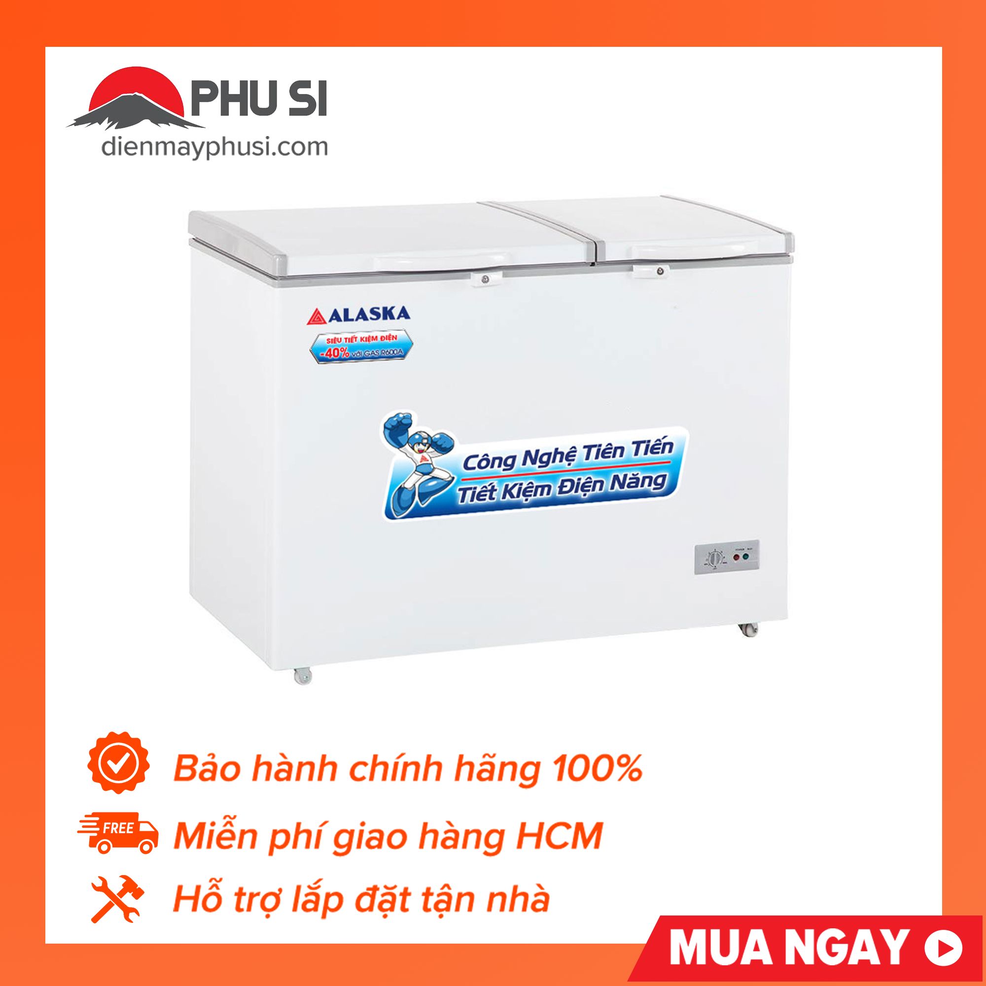 Tủ đông/mát alaska 350 lít bcd-3571