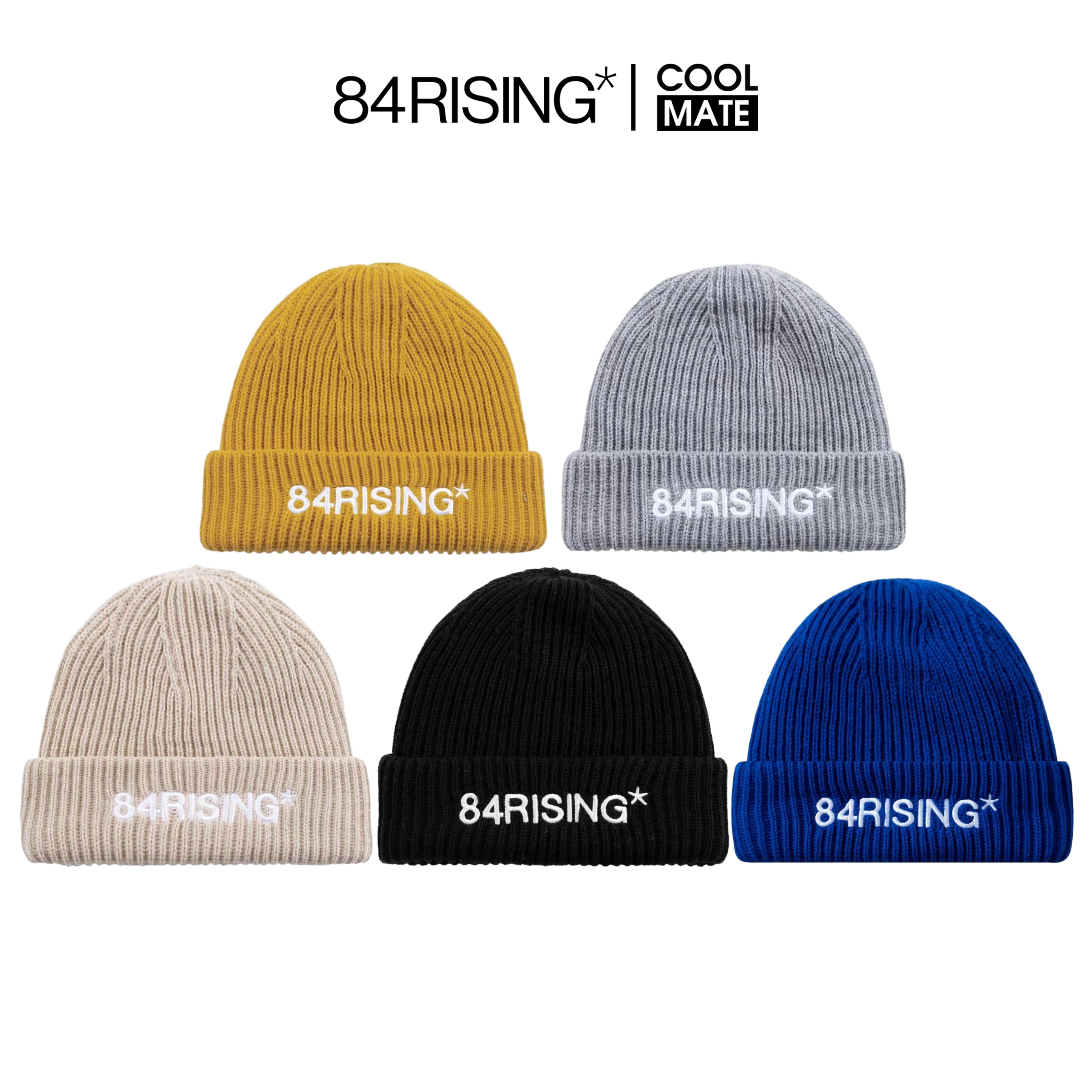Mũ len thêu chữ 84rising beanie - thương hiệu 84rising