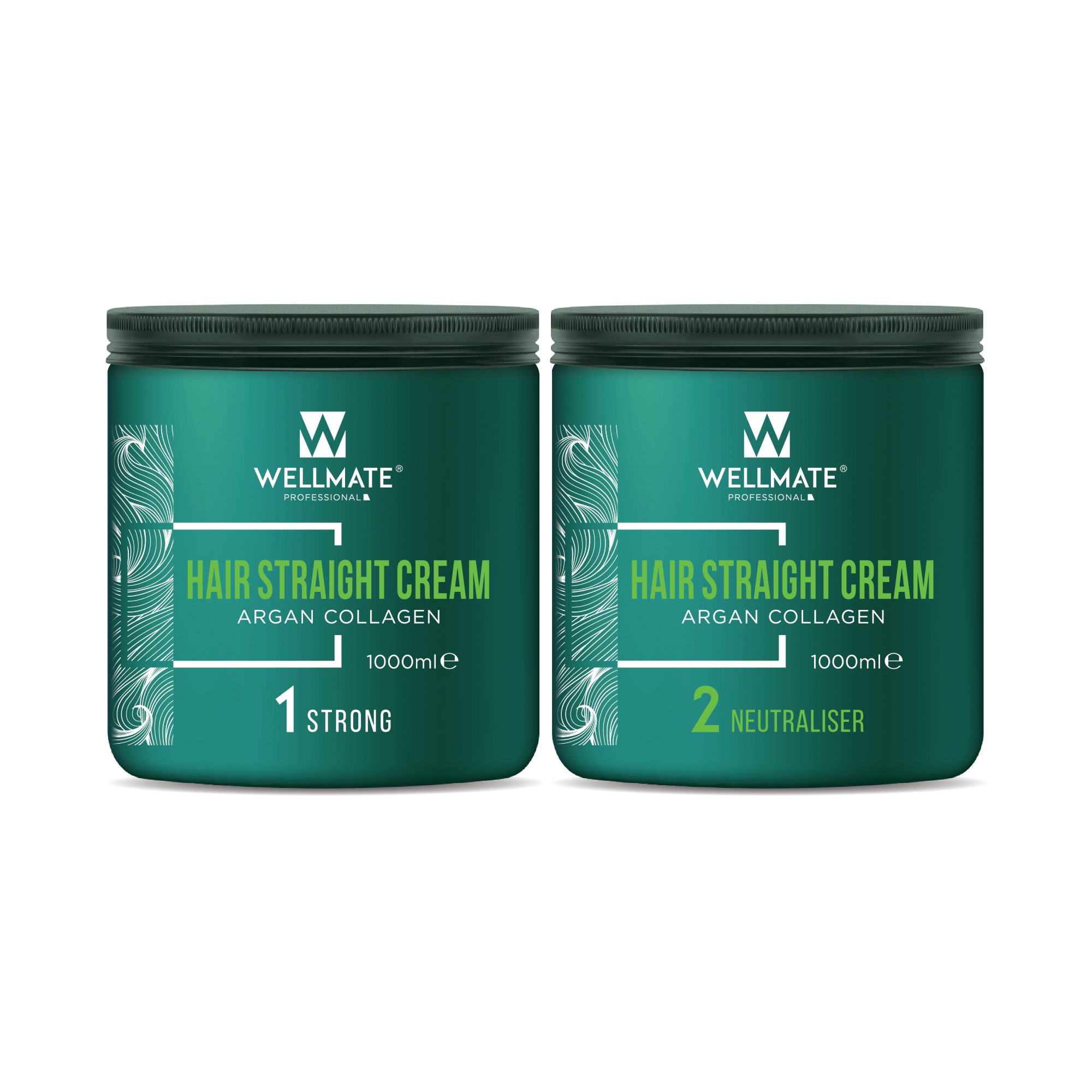 Thuốc duỗi tóc  Wellmate Argan Collagen 1000ml x2 ( Hũ số 1 và Hũ Số 2 )