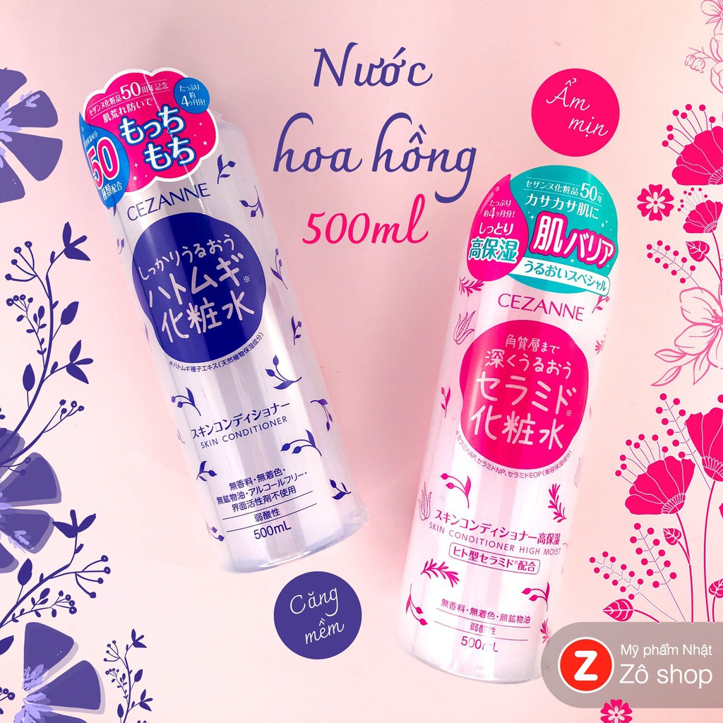 Nước hoa hồng dưỡng ẩm - Cezanne (500ml)