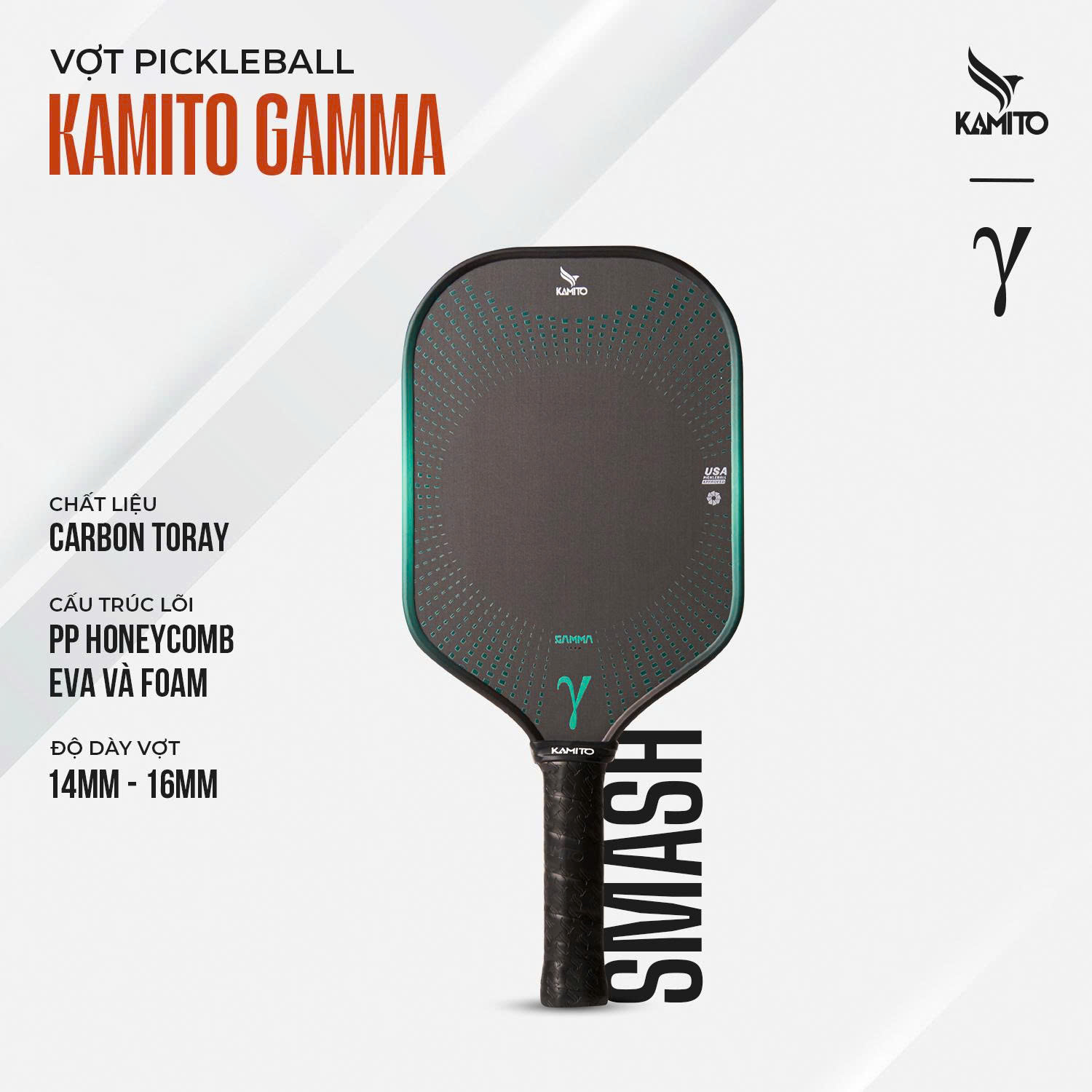 Vợt Pickleball Kamito Gamma (16mm) x Trịnh Linh Giang