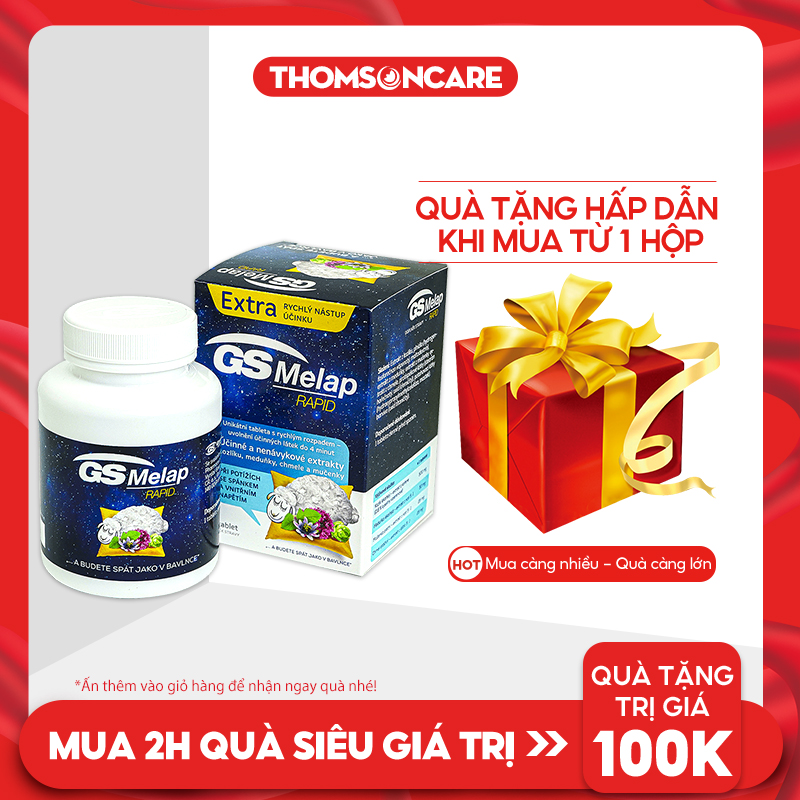 GS Melap giúp ngủ ngon, sâu giấc, an thần từ thảo dược Lọ 20 viên giảm mất ngủ, căng thẳng