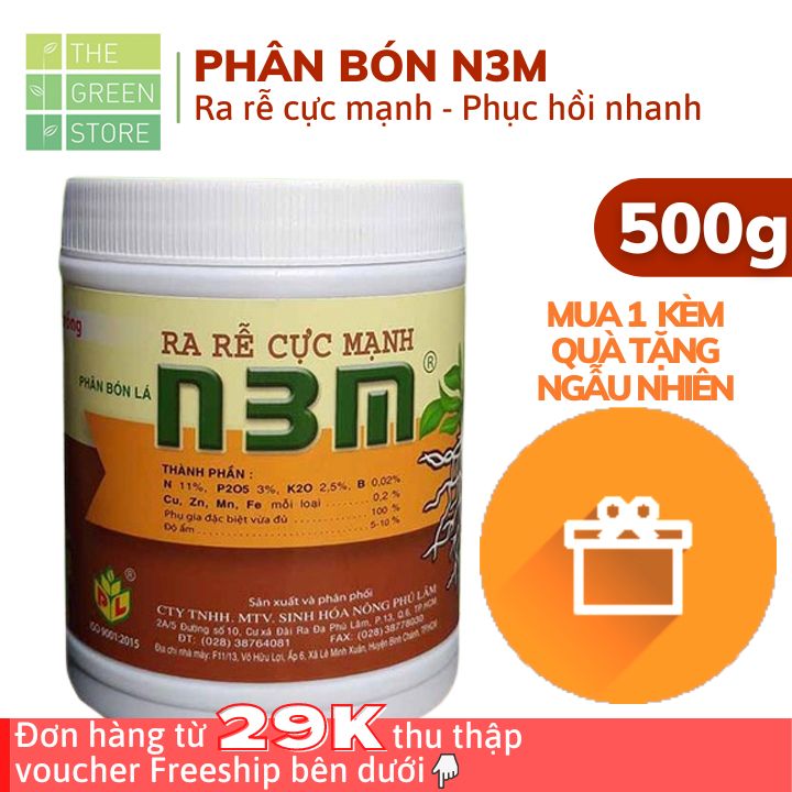 Phân bón N3M / TRIMIX-DT (500g) kích ra rễ, phục hồi cây nhanh cho hoa lan, mai vàng, hoa hồng, hoa cây cảnh, rau sạch, cây ăn trái