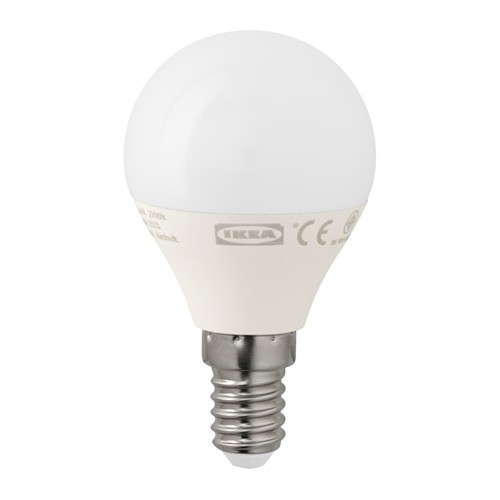Bóng đèn led chính hãng ikea đui e14, công suất 4.5w, quang thông 470lm ánh sáng vang