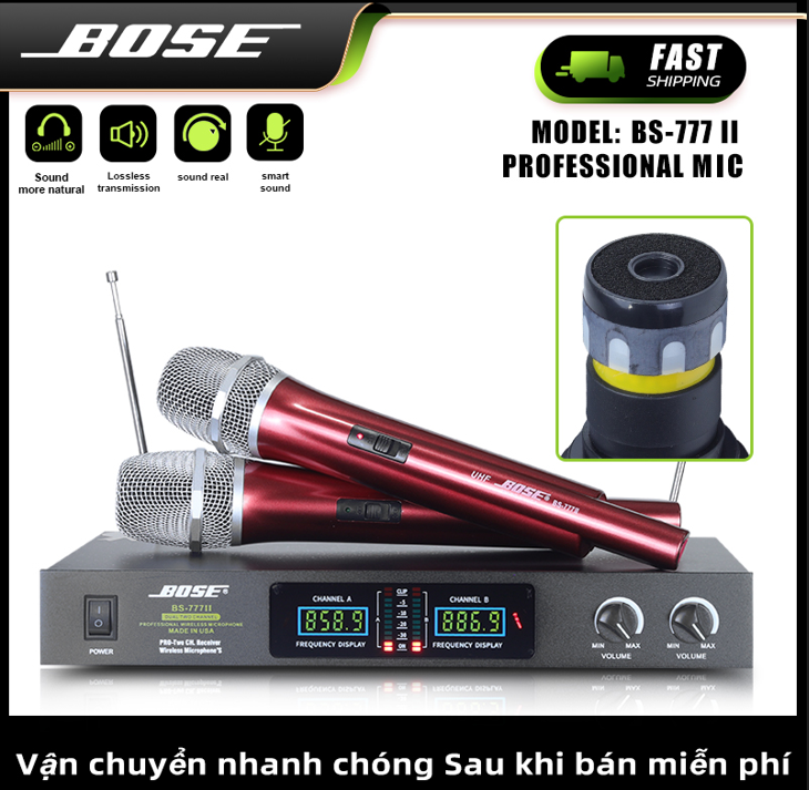 Micro Karaoke Gia Đình Micro Không Dây Bose BS777II Mic Hát Karaoke Âm Thanh Cực Chuẩn Hát Nhẹ Tụ To Chống Hú Micro Hát Karaoke Gia Đình Micro TốtChân Thực