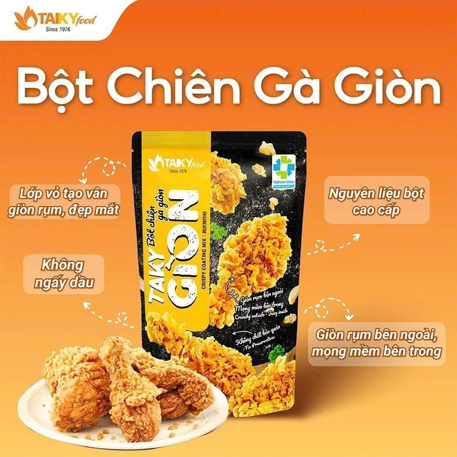 Bột chiên gà giòn Takygion, bột chiên gà giòn KFC Tài Ký gói 250g