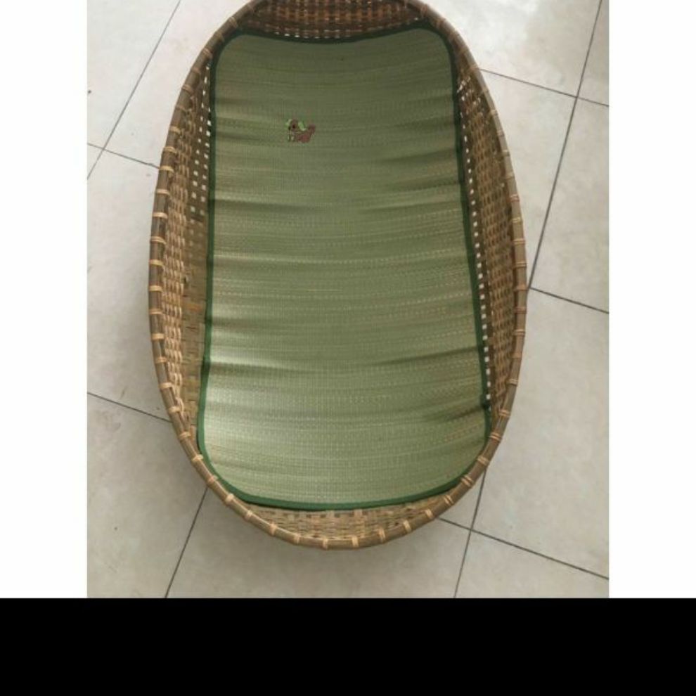 Combo nôi tre nằm võng chóng gù lưng + chiếu lót nôi lớn cho bé từ 0 -24, tháng