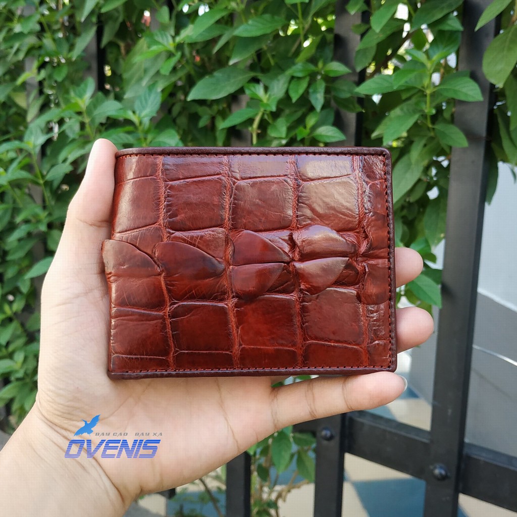 [FREE SHIP] Ví Vây Đuôi Cá Sấu Nam 2 Mặt Siêu Đẹp. Sản Phẩm Của Ovenis