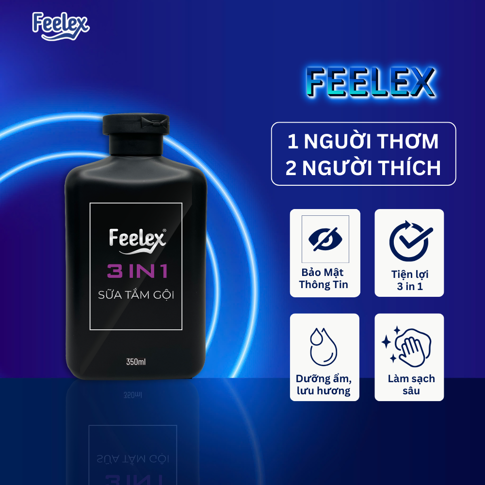  Sữa tắm gội nam giới Feelex 3 in 1 hương nam tính quyến rũ đẳng cấp phái mạnh 