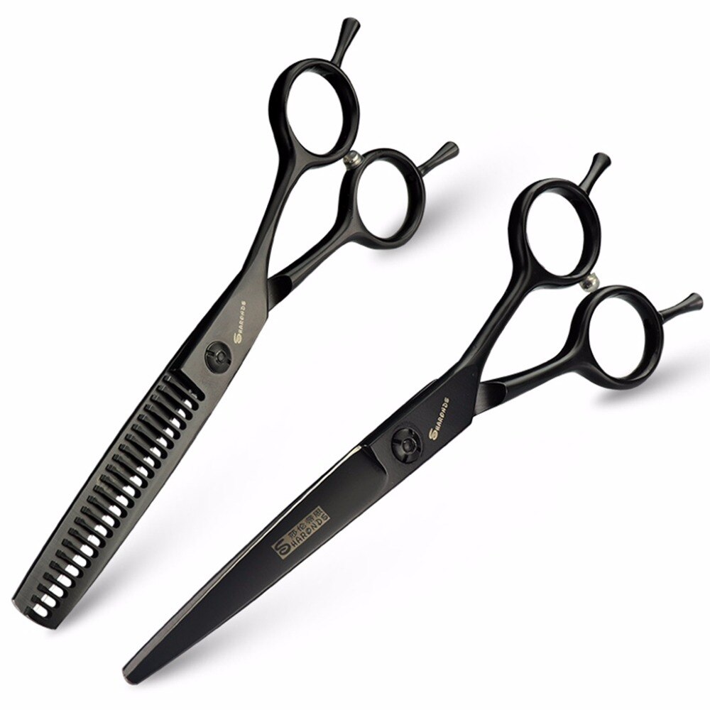 kéo cắt tóc , Bộ Kéo Cắt Tóc Và Tỉa Tóc Thép Không Gỉ JaPan1- Đen , Bộ kéo cắt tóc nhuộm Piano hai đuôi màu đen 6 inch chuyên nghiệp kéo cắt mỏng dụng cụ cắt tóc.