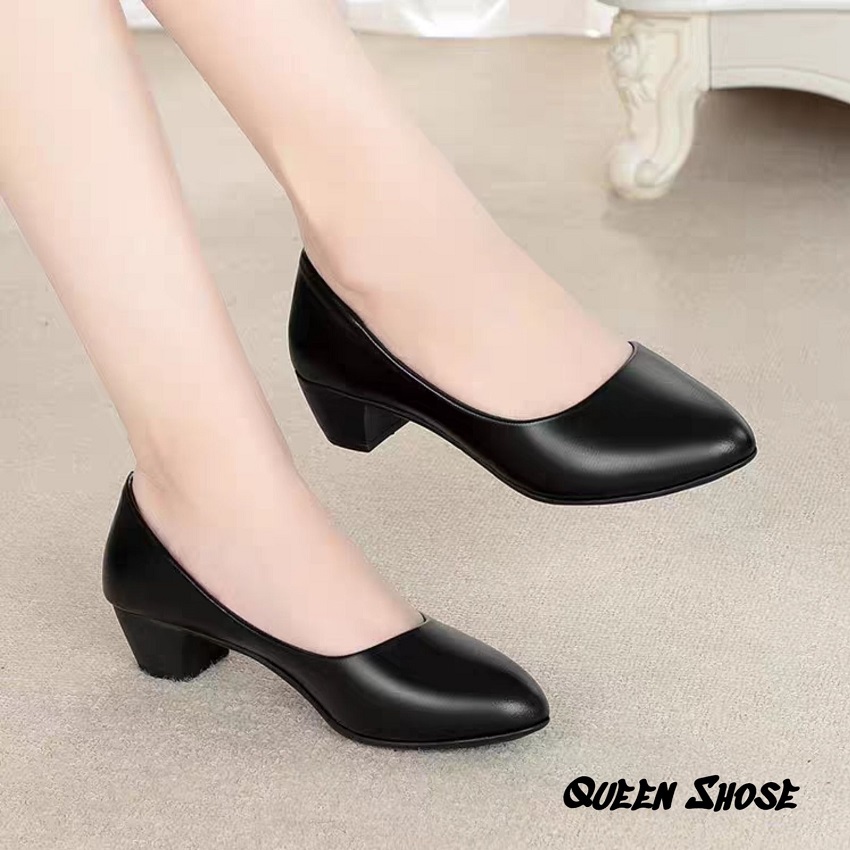 Giày búp bê nữ đế vuông 3cm - da lỳ cao cấp - Hàng VNXK