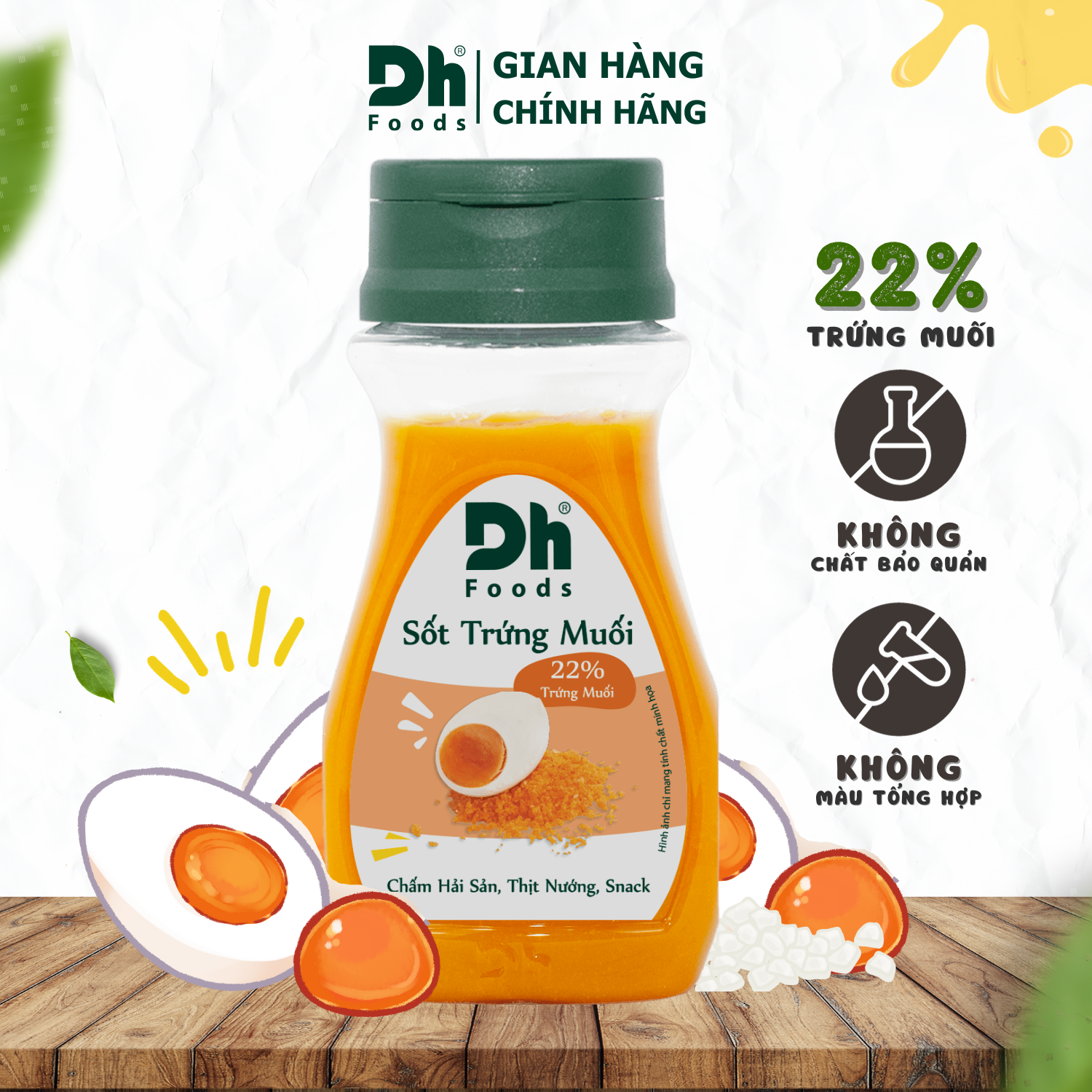 Sốt Trứng Muối Dh Foods 100g - gia vị 22% trứng muối béo ngậy ăn kèm mỳ Ý, khoai tây chiên, sốt chấm hải sản và đồ nướng