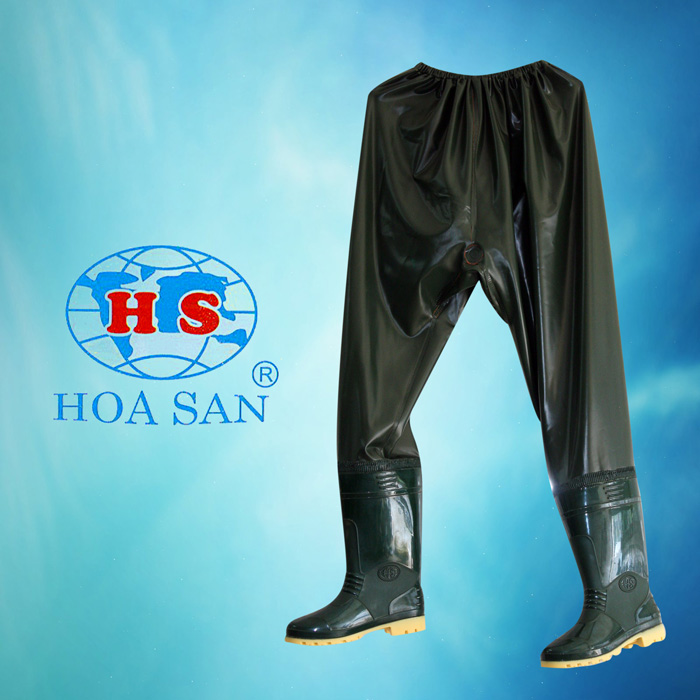 [ĐẾ DÀY] Ủng quần lội nước đế cứng Hoa San size 38-43, ủng đi mưa. quần ủng cao su lội nước, ủng bảo hộ lao động #021 QX