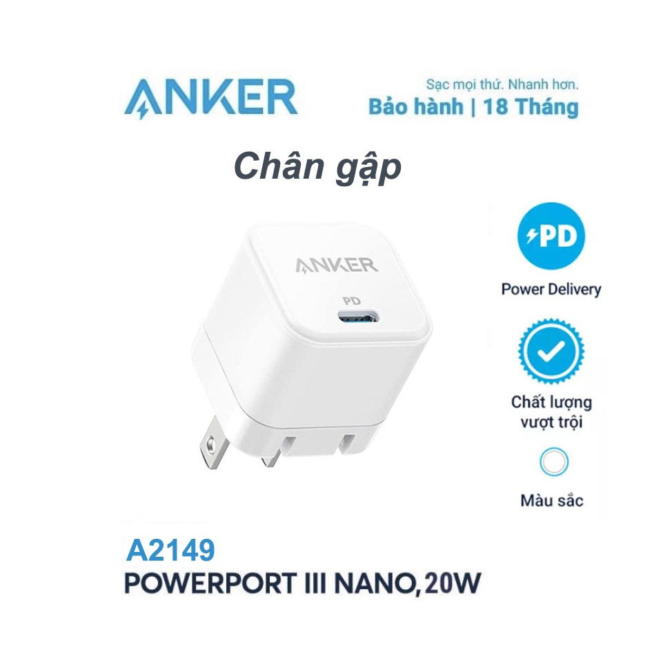 Củ sạc anker powerport 3 pd cube 20w - a2149