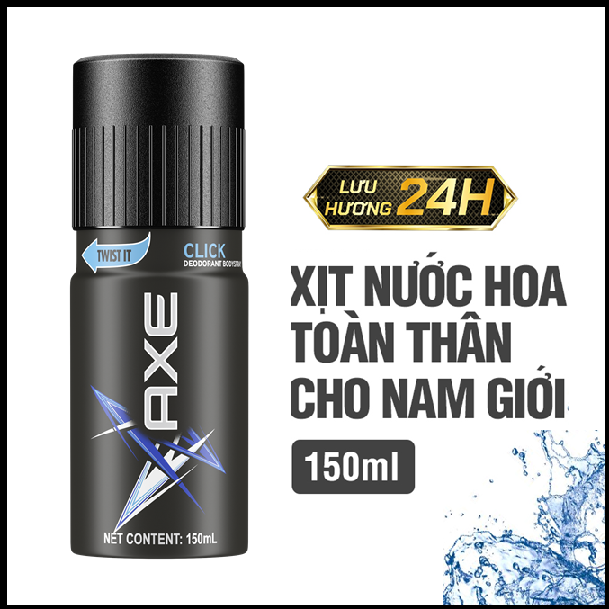 HCMXịt khử mùi toàn thân AXE Click 150ml