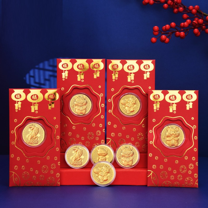 Bao lì xì thần tài 2023 đỏ mạ vàng may mắn