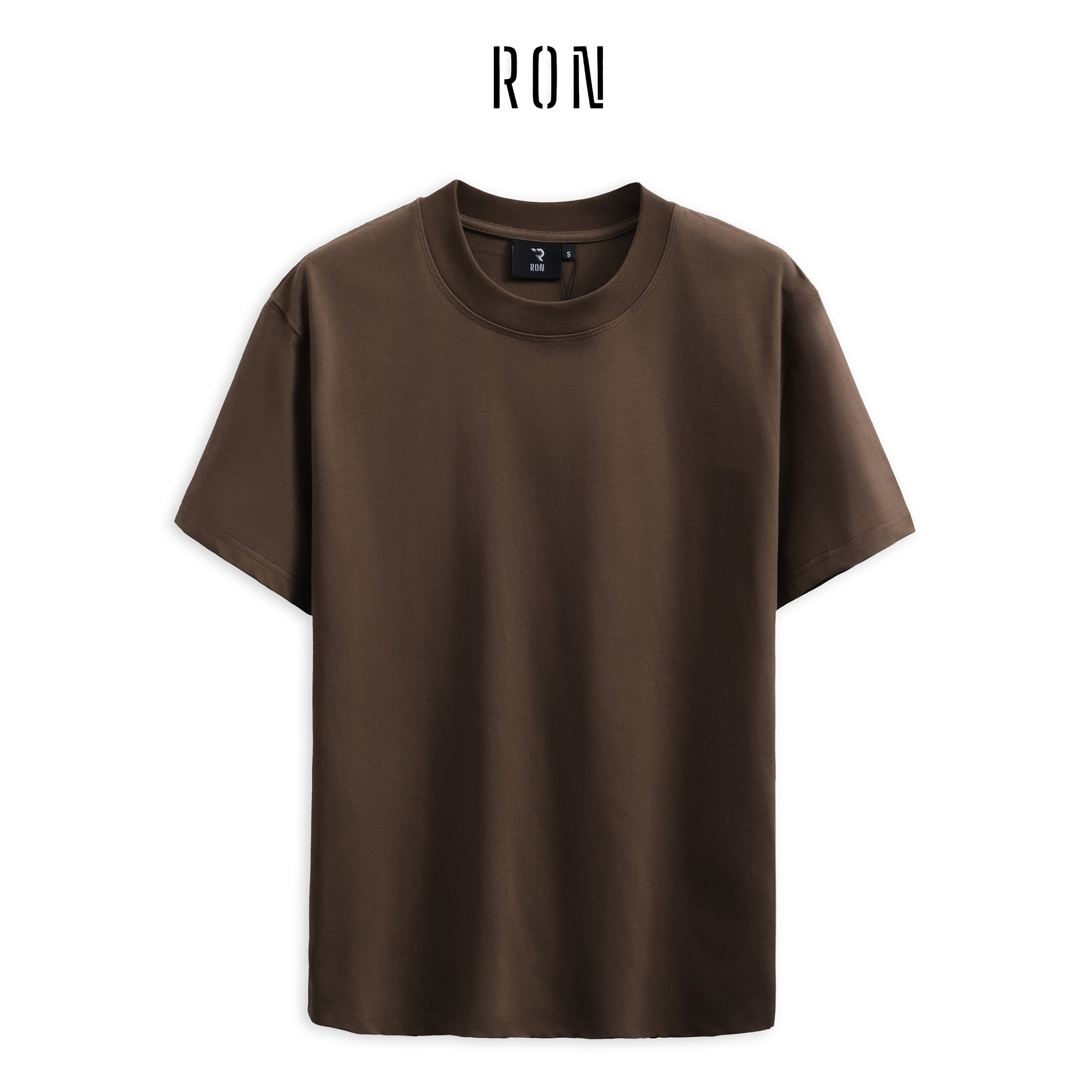 Áo Thun Trơn Cotton 250gsm RON Premium Boxy Cổ Tròn Nam Nữ-378
