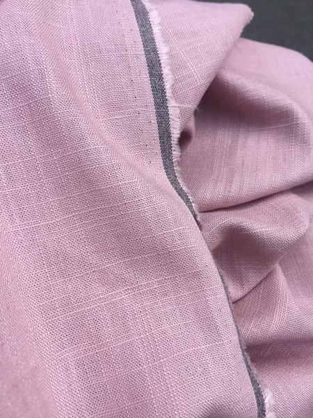 Vải linen tưng gân màu Hồng ruốc!