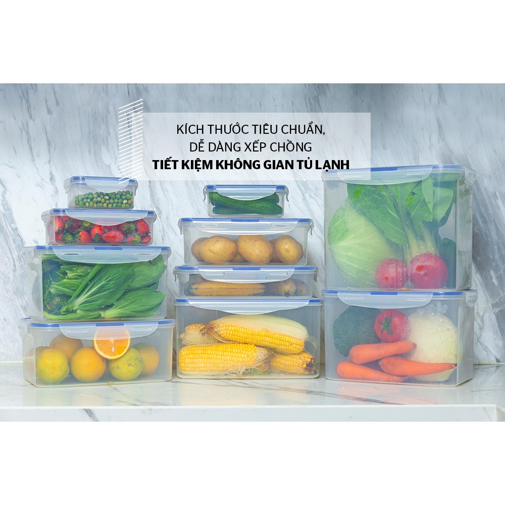 3 hộp bảo quản thực phẩm nhựa cao cấp không chưa bpa biozone kb-co440p