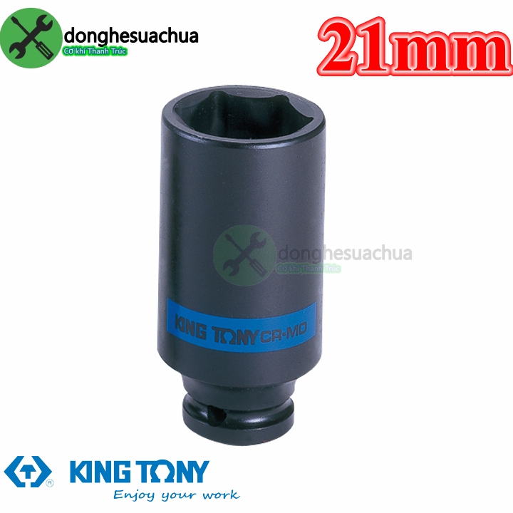 Tuýp 21mm đen dài 80mm kingtony 443521m loại 1/2 6 cạnh