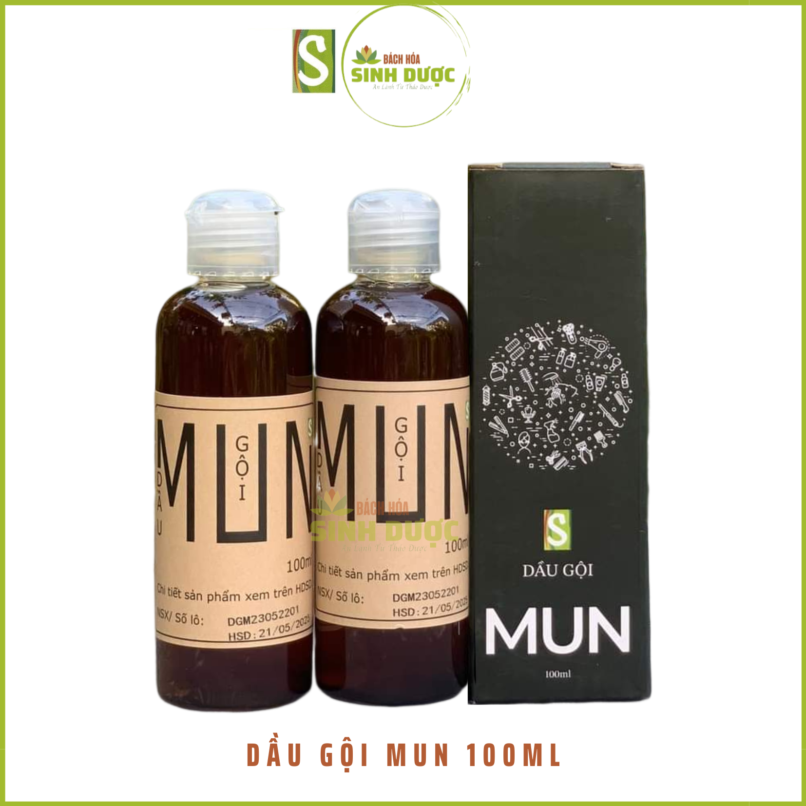 Dầu gội đầu mun 100ml htx sinh dược
