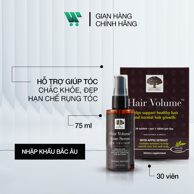 Viên uống Hair Volume & Tinh chất dưỡng tóc Serum Hair Volume Shine